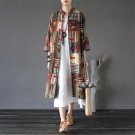Spring Autumn Trench Coat Chinese Style Stand Collar Plate Buttons Outerwear Long Plus Size Feminine