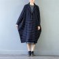 Spring Autumn Women Striped Loose Casual A-line Long-sleeve Single Button Linen Jacket S449