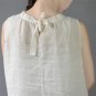 Women Summer Crop Tops Solid 100% Ramie Vest Loose Sleeveless Tank Tops Vestidos Casual Blusa Female