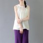 Women Summer Crop Tops Solid 100% Ramie Vest Loose Sleeveless Tank Tops Vestidos Casual Blusa Female