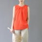 Women Summer Crop Tops Solid 100% Ramie Vest Loose Sleeveless Tank Tops Vestidos Casual Blusa Female