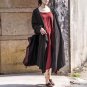 Vestidos Women Vintage Plus Size Loose Lacing Medium-long Cardigan Casual Trench Coat Outerwear B102