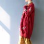 Women Autumn Winter Jacket Retro Exquisite Embroidery Long-sleeve Knitted Cardigan S420