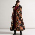 Winter Jacket Women Vintage Big Hooded Witch Robe Plus Size Pleated Casual Velvet Lining Thermal Lon