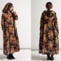 Winter Jacket Women Vintage Big Hooded Witch Robe Plus Size Pleated Casual Velvet Lining Thermal Lon