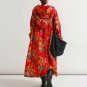 Winter Jacket Women Vintage Big Hooded Witch Robe Plus Size Pleated Casual Velvet Lining Thermal Lon