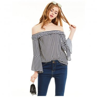 Black Stripes Boat Neck Day Top