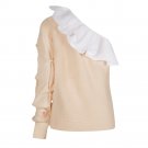 Full Sleeves Pure Color Light Grey Blouse