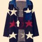 autumn winter womans star cardigan loose knit sweater coat outerwear pocket women\'s blouses tops ge