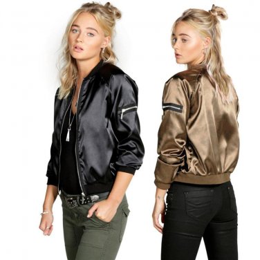Winter Women Short Quilted Bomber Jacket Full Sleeve O-Neck Solid Casual Basic Jacket Bright Silk To