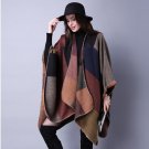 2016 Autumn and winter Shawl New Women Grid Wild Travel Shawl Imitation Cashmere Split Thicken Cloak