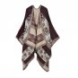2016 Autumn and winter Shawl New Women Grid Wild Travel Shawl Imitation Cashmere Split Thicken Cloak