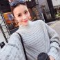 2016 new hot sale women\'s autumn winter long thick loose knit sweaters coats woman turtleneck big y