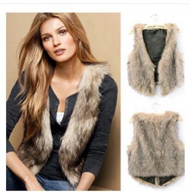 Women Short Section Casual Winter Autumn Short Section Faux Fur Vest Coats Plus Size Sexy Waistcoats
