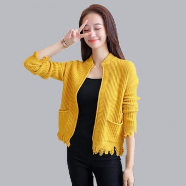Spring Autumn 2017 New Knitted Sweater Women Long Sleeve Warm Cardigan Feminino Weater Lady Jacke Cr