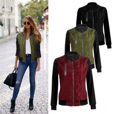 High Quality Winter Autumn Womens Bomber Jacket Light Thin Down Female Outerwear Coat Slim Patchwork