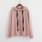 Women\'s Hooded Basis Color Hooded Sweatshirt Autumn Winter Casual Loose Long-Sleeve Jacket Tops Wom