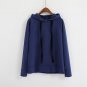 Women\'s Hooded Basis Color Hooded Sweatshirt Autumn Winter Casual Loose Long-Sleeve Jacket Tops Wom