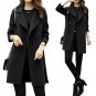 Autumn Winter Women Casual Coats Turn-down Collar Warm Woolen Long Sleeve Slim Outwear Lapel Cardiga