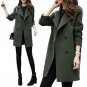 Autumn Winter Women Casual Coats Turn-down Collar Warm Woolen Long Sleeve Slim Outwear Lapel Cardiga