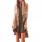 Women Cardican Winter Jacket New Open Stitch Sleeveless Casual Jacket Irregular Vests Turn-down Coll
