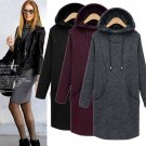 2017 New Women Casual Autumn Winter Basic Hoodies Sweatshirt Coat Top Solid Full Sleeve Fashion Plus