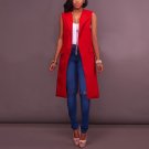 Top Sell Good Quality Women Fashion Autumn Winter Sleeveless Vest Coat Slim Long Coat Trench Outwear