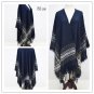 New Women\'s Winter Poncho Cape Coat Vintage Blanket Womens Tassel Shawl Cardigan Woolen Scarf Overw