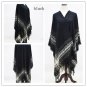 New Women\'s Winter Poncho Cape Coat Vintage Blanket Womens Tassel Shawl Cardigan Woolen Scarf Overw