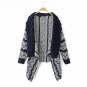 2017 Autumn Winter New Sweaters Women Lapel Neck Irregular Hem Crochet Cardigan Sweater Female Vinta