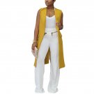 Simple Top Sell Women Fashion Autumn Winter Sleeveless Vest Coat Slim Long Coat Trench Outwear