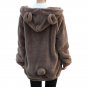 Zipper Girl Winter Loose Fluffy Bear Ear Hoodie Hooded Jacket Winter Warm Outerwear Coat cute sweats