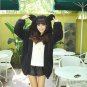 Zipper Girl Winter Loose Fluffy Bear Ear Hoodie Hooded Jacket Winter Warm Outerwear Coat cute sweats