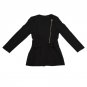 HOT SALE Women Woolen Winter Warm Zipper Trench Long Coat  Parka Outwear Black Gray M-XXL