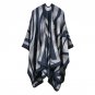 Women Striped Thick Shawl Loose Overwear Coat Oversized Winter Warm Poncho Cape 130x150cm