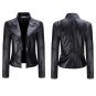 2017 New Elegant Autumn Winter Leather Jacket Women\'s Short Black PU Leather Coat Ladies Slim Motor