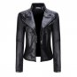 2017 New Elegant Autumn Winter Leather Jacket Women\'s Short Black PU Leather Coat Ladies Slim Motor