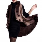 AASS Hot NEW Womens Loose Knitting Batwing Wool Poncho Jacket Winter Warm Cloak Coat Cardigan Coffee
