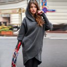 European Station 2018 Autumn And Winter Loose Hooded Jacket Shirt Sweater Women