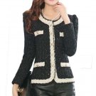 Cute blazers 2018 new arrive autumn winter long sleeve O-neck ladies woolen coat slim plus size S-XL