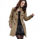 2017 Autumn Winter Women Coat/Slim Commuting Trench Coat/Windbreaker Women/Tunic Double Pocket Breas