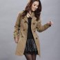 2017 Autumn Winter Women Coat/Slim Commuting Trench Coat/Windbreaker Women/Tunic Double Pocket Breas