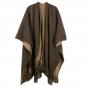 Oversize Deversible Women Winter Knitted Cashmere Poncho Capes Shawl Cardigans Sweater Coat