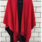 Oversize Deversible Women Winter Knitted Cashmere Poncho Capes Shawl Cardigans Sweater Coat