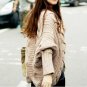 New Knitted Wool Winter Cardigans Poncho Capes Long Sleeve Oversize Women Sweater Crochet Black Batw