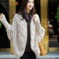 New Knitted Wool Winter Cardigans Poncho Capes Long Sleeve Oversize Women Sweater Crochet Black Batw