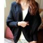 New Knitted Wool Winter Cardigans Poncho Capes Long Sleeve Oversize Women Sweater Crochet Black Batw