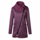Casual Fashion Women Jacket Autumn Winter 2017 Long Sleeve Zipper Pocket Coat Plus Size Turn-down Co