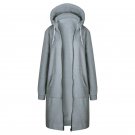 2017 Women Autumn Winter Hooded Coat Long Cardigan Solid Color Fall Warm Thick Poncho Female Zipper 