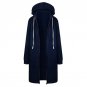 Women Solid Color Hooded Coat Female Thick Poncho Cardigan Zipper Fashion Coat wide Waist 2017 Autum